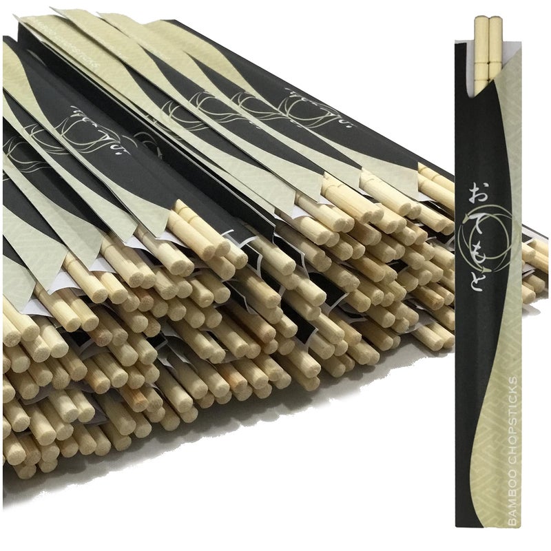 Albino Monkey 200 Round Separated Disposable Chopsticks | Best for Sushi | Bamboo Wooden Chinese Chop sticks - Bamboo Chopstick Bulk - Disposable Utensils Premium Quality - (100 Pairs) - Image 1